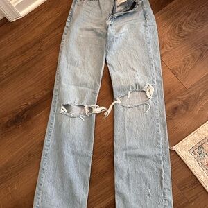 Abercrombie Light Blue Distressed Womens Jeans